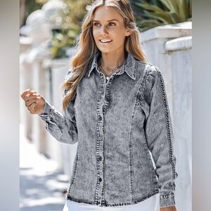 Black Washed Denim Shirt